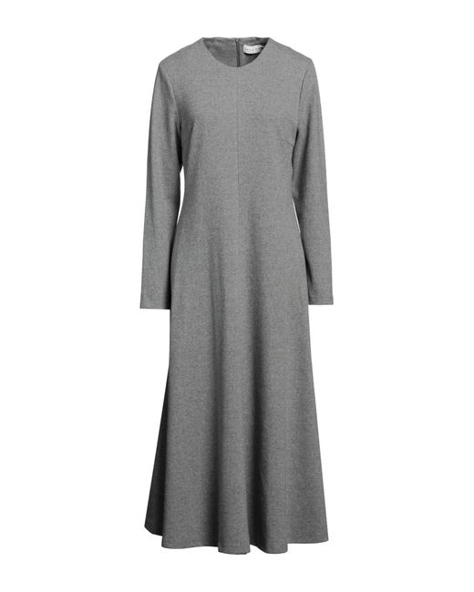 SKILLS & GENES Gray Maxi Dress Polyester, Cotton, Elastane