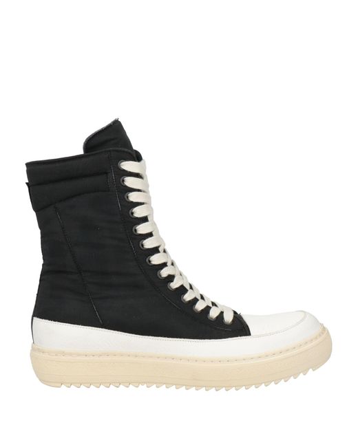 Masnada Black Sneakers Textile Fibers, Leather for men