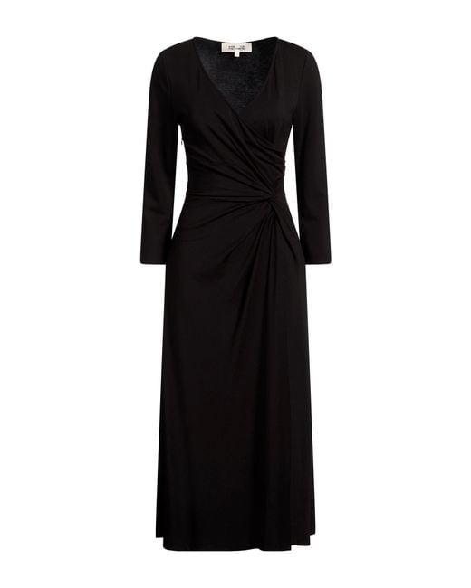 Diane von Furstenberg Black Midi Dress