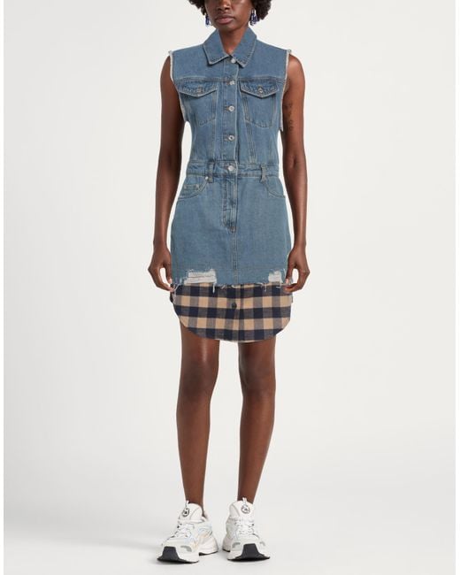 Moschino Blue Mini Dress Cotton