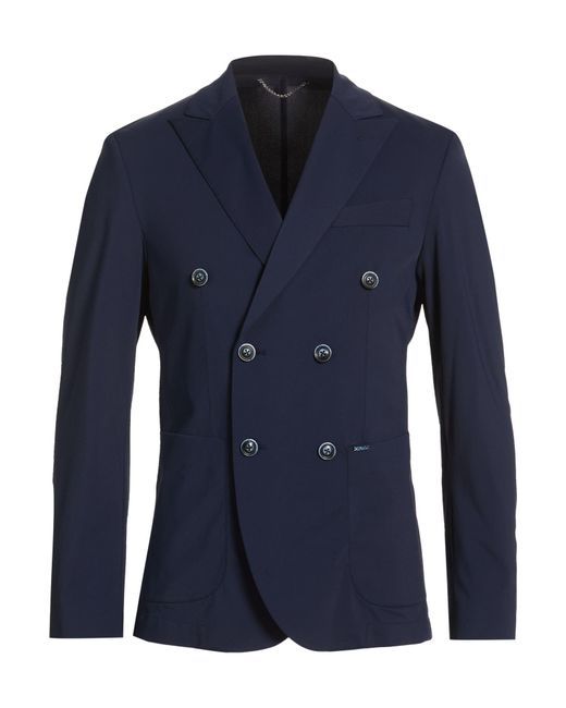 Daniele Alessandrini Blue Blazer Polyester, Elastane for men