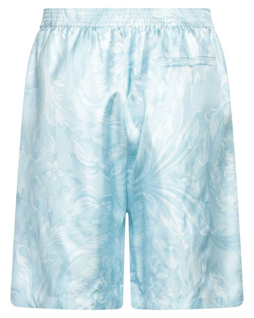 Versace Blue Shorts & Bermuda Shorts Silk for men