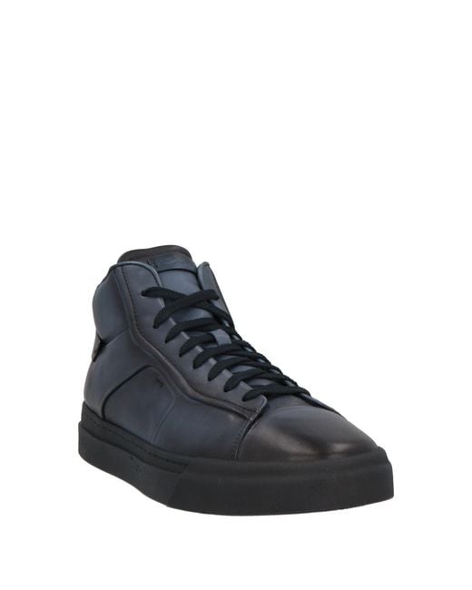 Santoni Blue Sneakers Leather for men