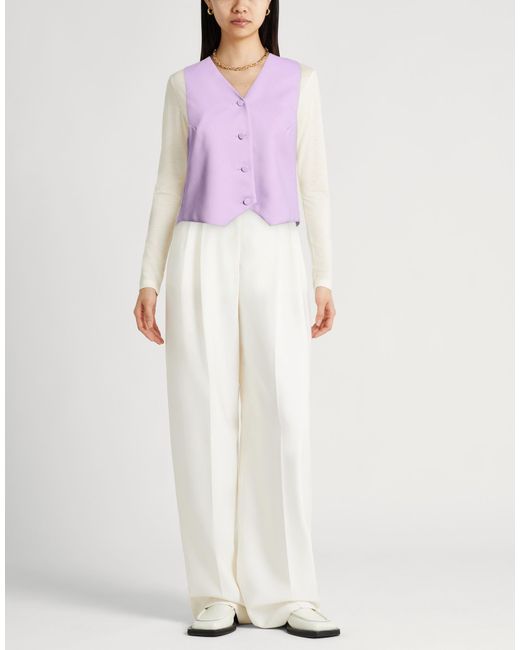 ANDAMANE Purple Lilac Tailored Vest Polyester