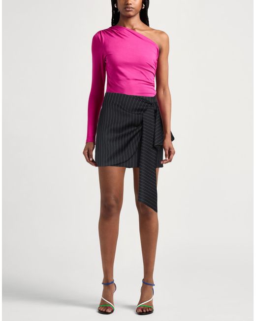 MSGM Black Mini Skirt Virgin Wool, Polyester