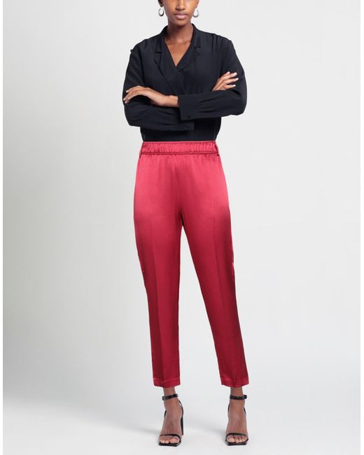 SEVENTY VENEZIA Red Pants Viscose, Wool