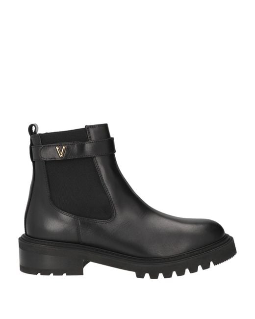 Via Roma 15 Black Ankle Boots Leather