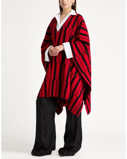 Ferragamo Red Cape Wool, Cashmere