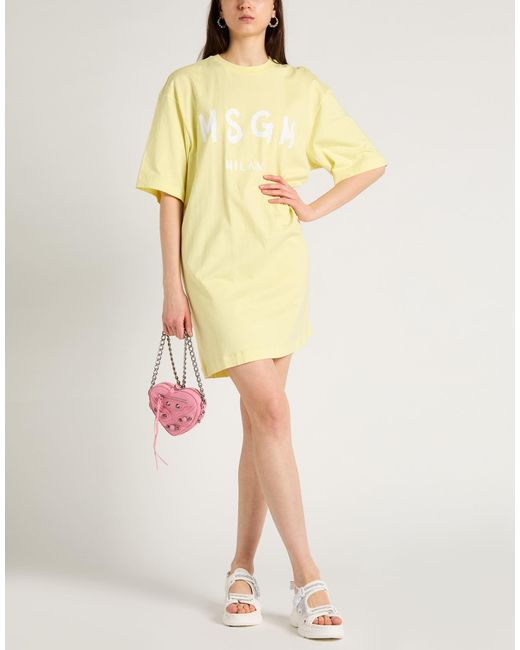 MSGM Yellow Mini Dress Cotton