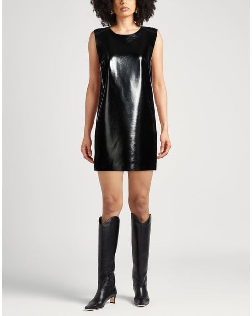 Norma Kamali Black Mini Dress Polyurethane, Polyester, Elastane