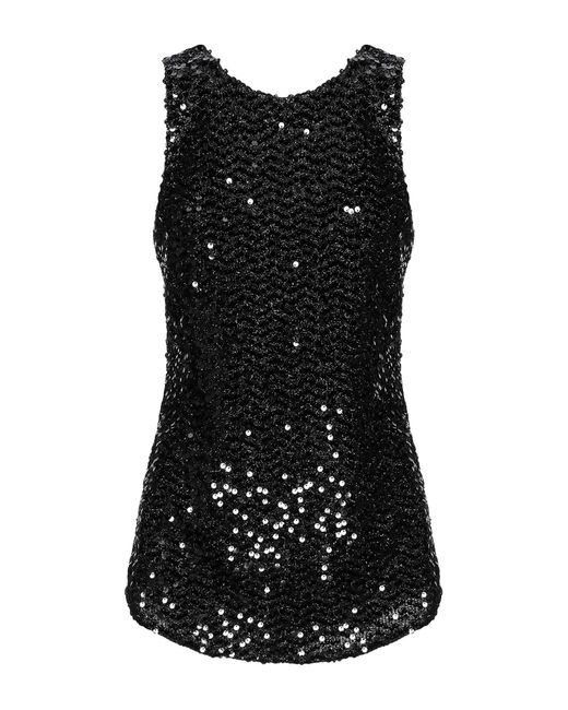 black sleeveless sequin top