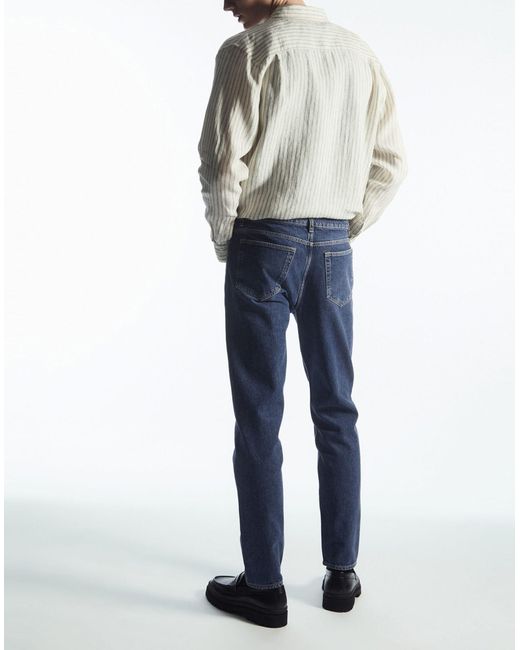 COS Blue Regular Tapered Leg Organic Cotton Blend Jeans for men