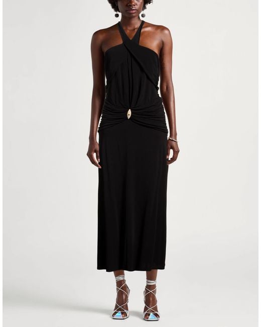 Elisabetta Franchi Black Midi Dress Viscose