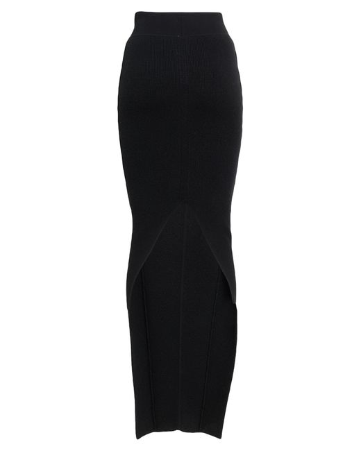 Rick Owens Black Maxi Skirt Cashmere, Wool