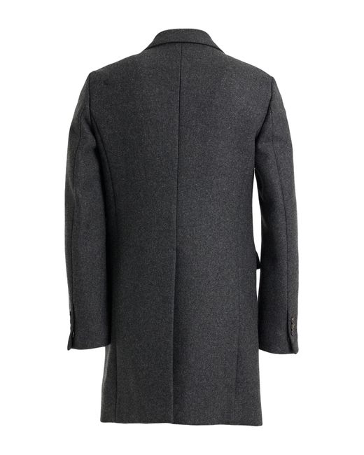 DSquared² Black Steel Coat Virgin Wool, Polyamide, Cashmere for men