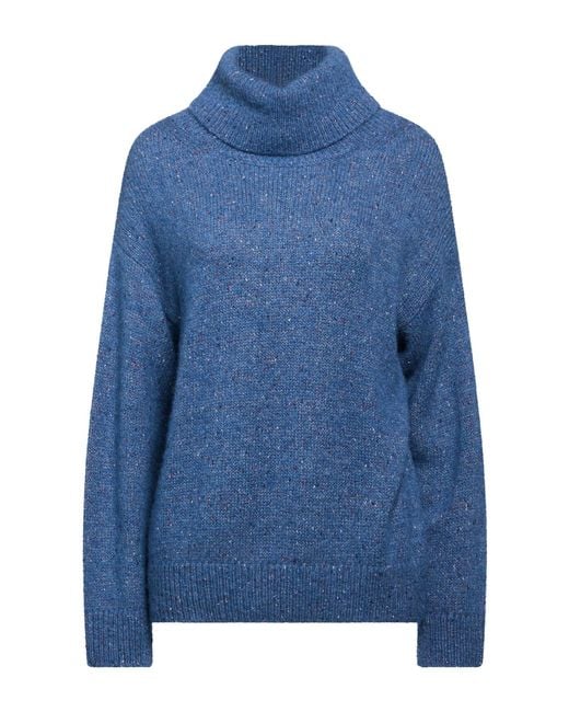 Gran Sasso Blue Turtleneck Alpaca Wool, Viscose, Polyamide, Virgin Wool