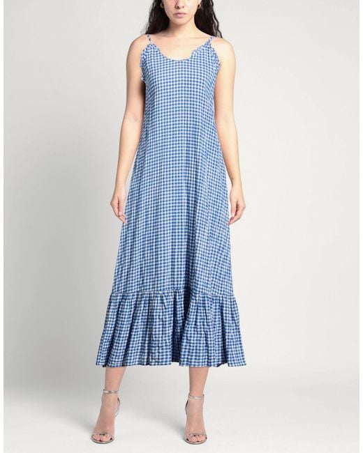 Xirena Blue Azure Maxi Dress Cotton, Elastane