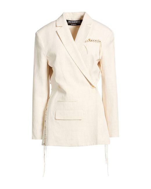 Jacquemus Natural Blazer Linen, Viscose, Polyester