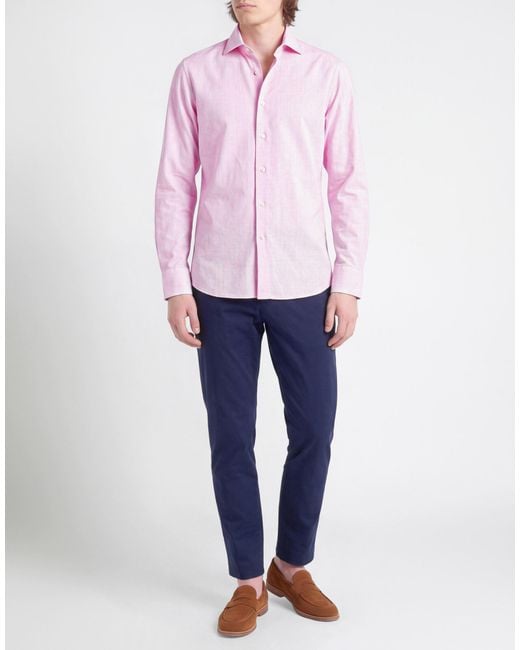 Ghirardelli Pink Shirt Polyamide, Elastane for men