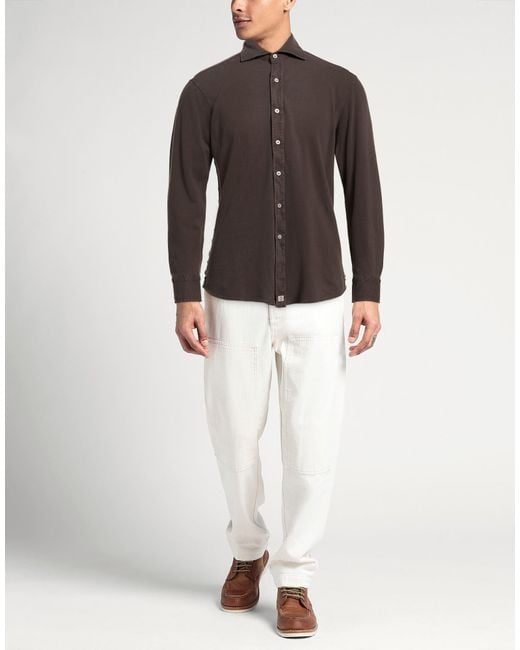 Camicia di Sonrisa in Brown da Uomo
