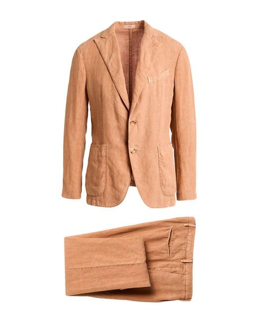 Boglioli Natural Camel Suit Linen for men