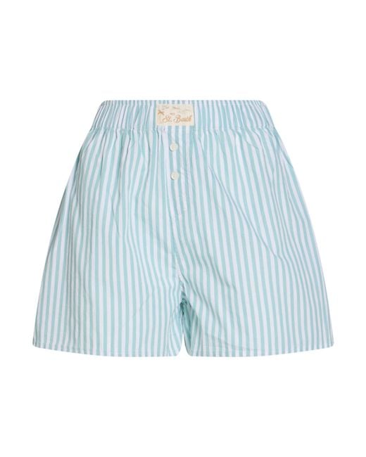 Mc2 Saint Barth Blue Light Shorts & Bermuda Shorts Cotton