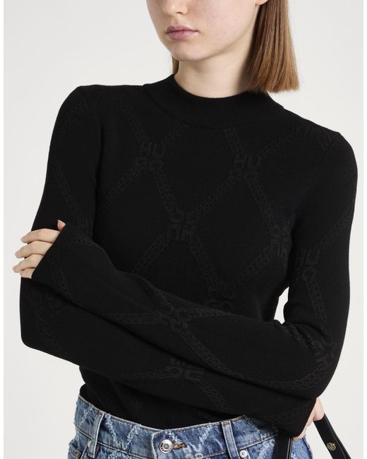 HUGO Black Sweater Viscose, Polyester, Polyamide