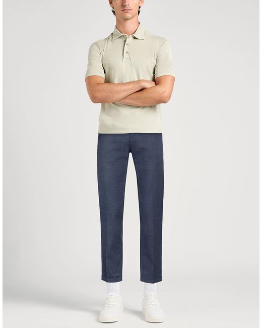 RE_HASH Blue Pants Cotton, Linen, Polyester, Elastane for men