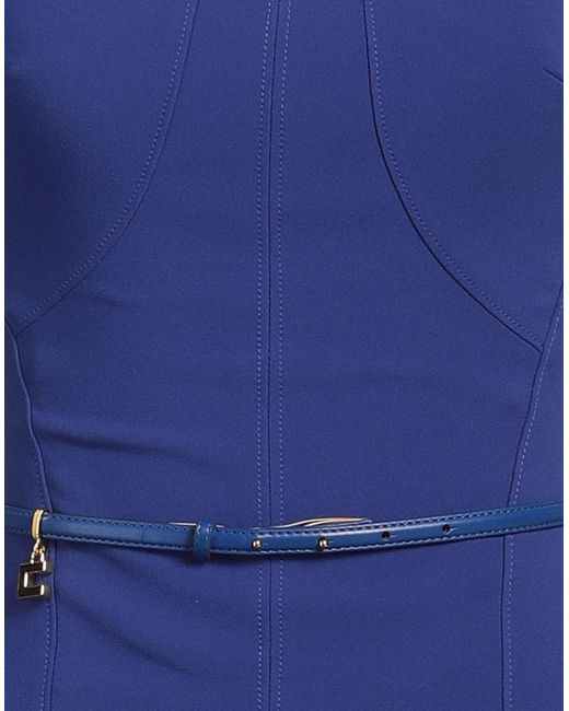 Elisabetta Franchi Blue Midi Dress Polyester, Elastane