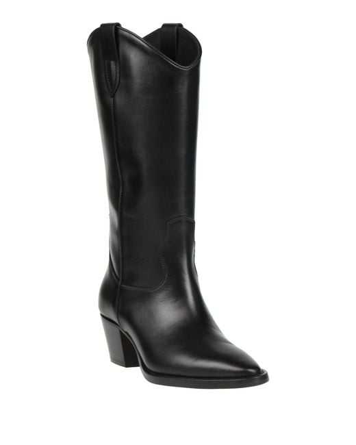 Anna F. Black Boot Leather