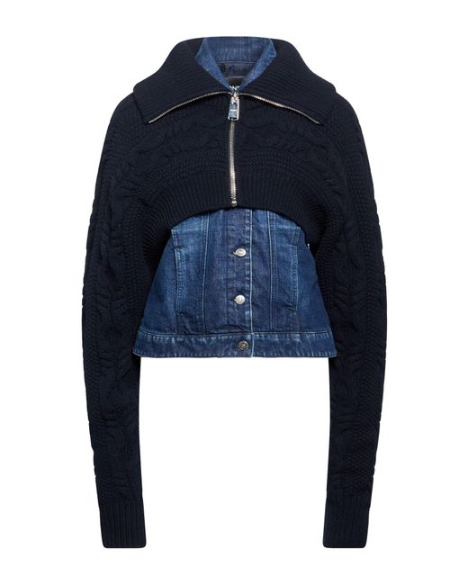 Dondup Blue Denim Outerwear Cotton