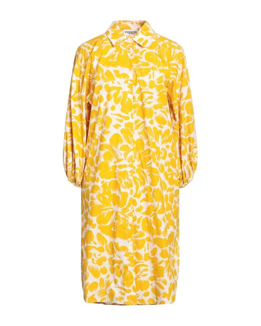 Essentiel Antwerp Yellow Midi Dress Cotton