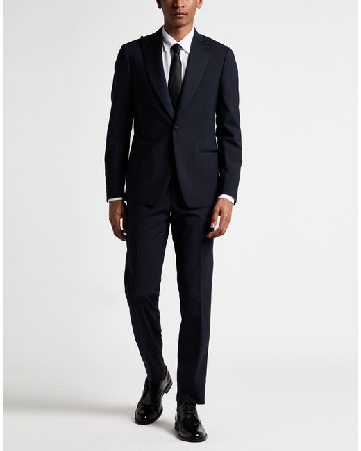 Lardini Blue Midnight Suit Wool, Elastane for men