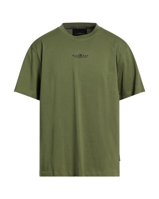 John Richmond Green Military T-Shirt Cotton for men