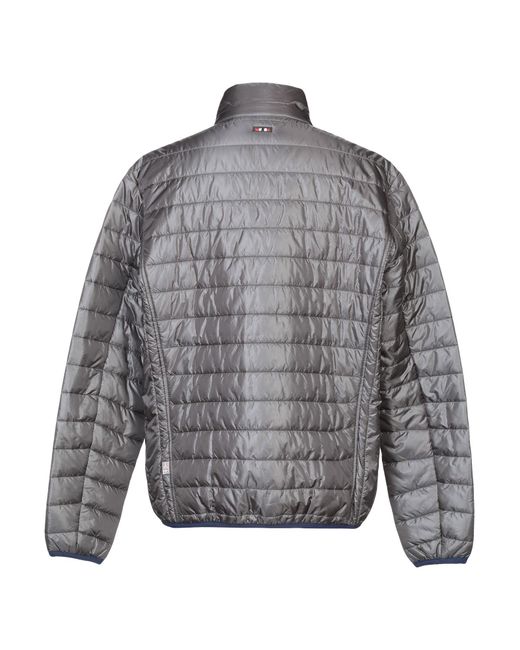 Napapijri Gray Charcoal Puffer Polyester for men