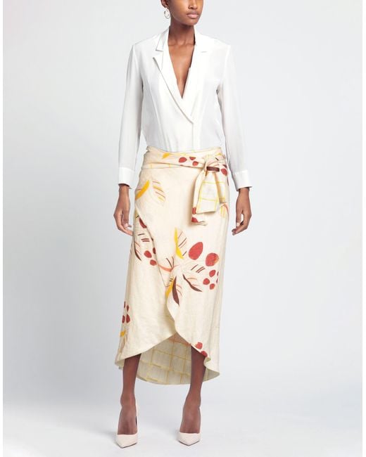 JUAN DE DIOS White Pastel Maxi Skirt Linen