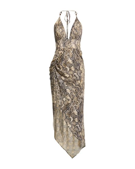Just Cavalli Metallic Midi Dress Polyester, Polyamide, Elastane