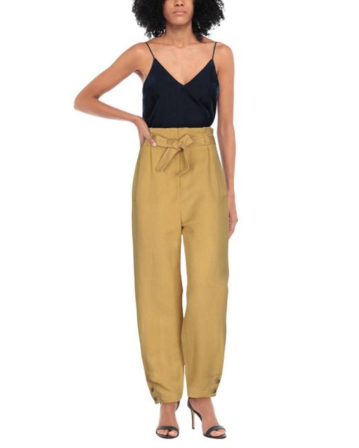 Alberta Ferretti Yellow Marigold Pants Linen, Silk