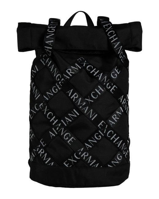 ARMANI EXCHANGE Black Rucksack for men