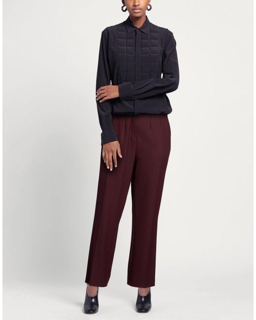 Xandres Purple Burgundy Pants Recycled Polyester, Viscose, Wool, Elastane