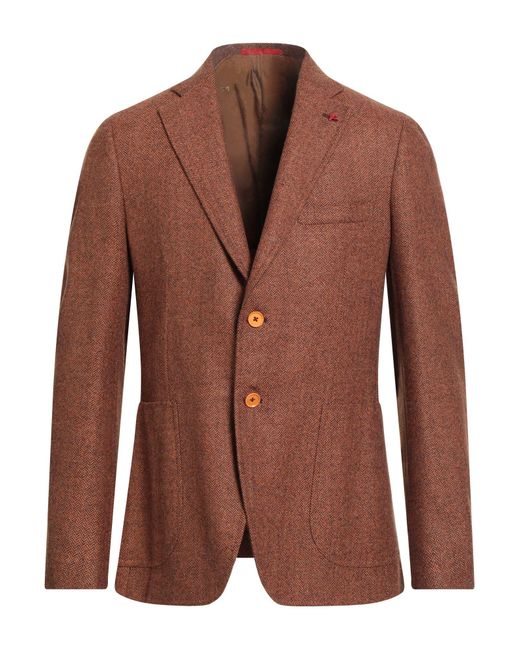 Isaia Brown Blazer Wool, Cashmere for men