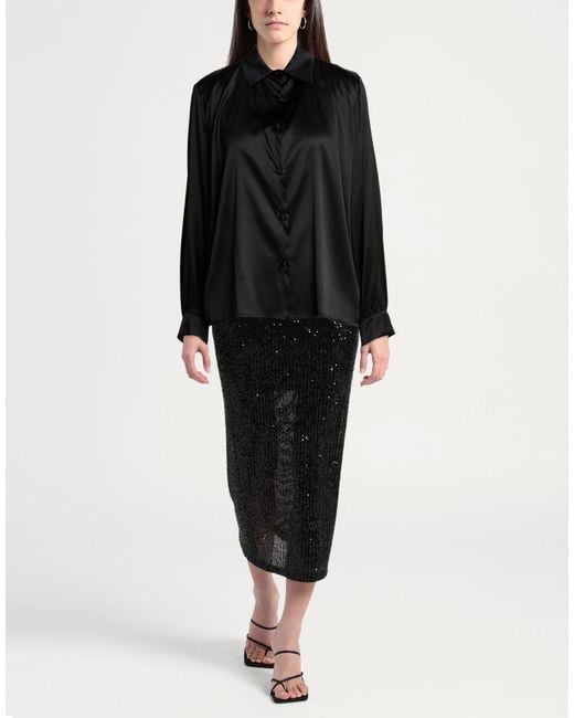 SOLOTRE Black Shirt Silk, Elastane