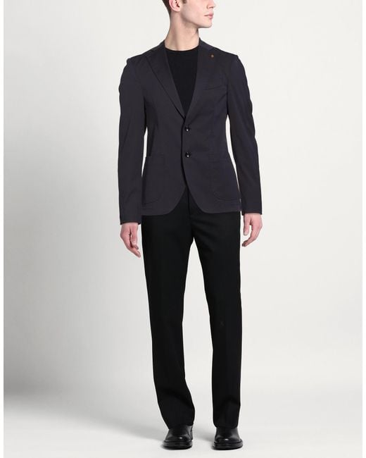 Sartoria Latorre Blue Blazer Polyester, Virgin Wool, Elastane for men