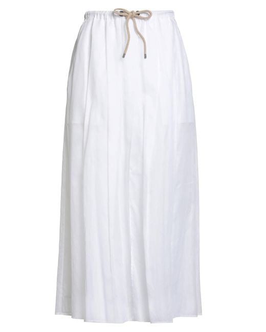 Brunello Cucinelli White Midi Skirt