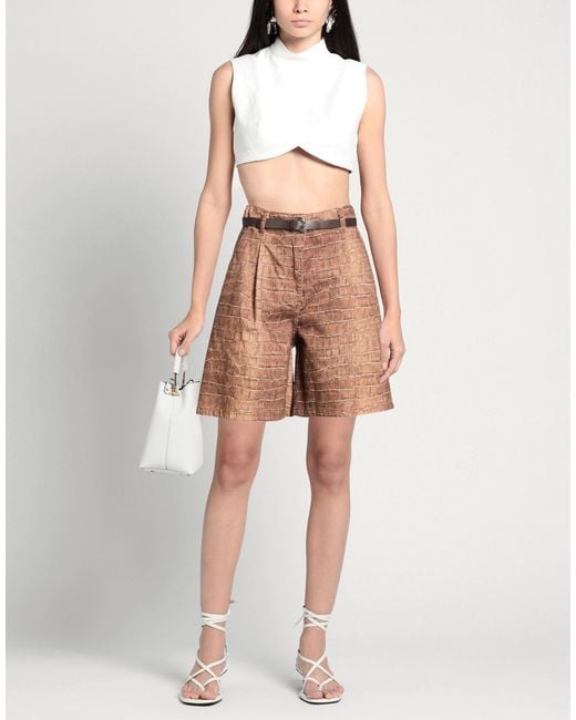 Please Brown Shorts & Bermuda Shorts Cotton, Elastane