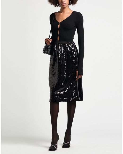 Undercover Black Midi Skirt Polyester, Acrylic
