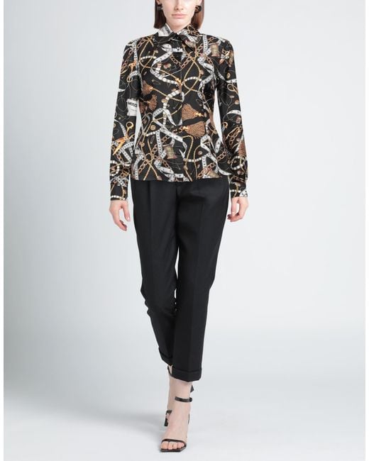 Moschino Black Taupe Shirt Silk