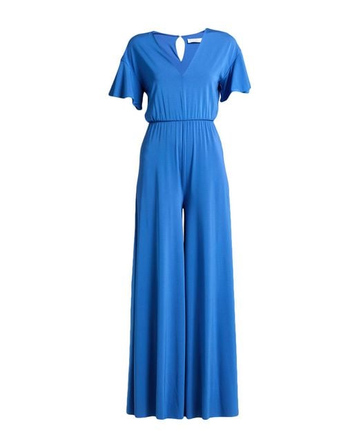 Kaos Blue Jumpsuit Acetate, Polyamide, Elastane