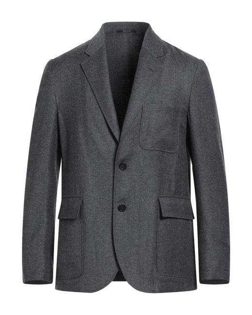 Dunhill Black Charcoal Blazer Wool, Polyamide for men