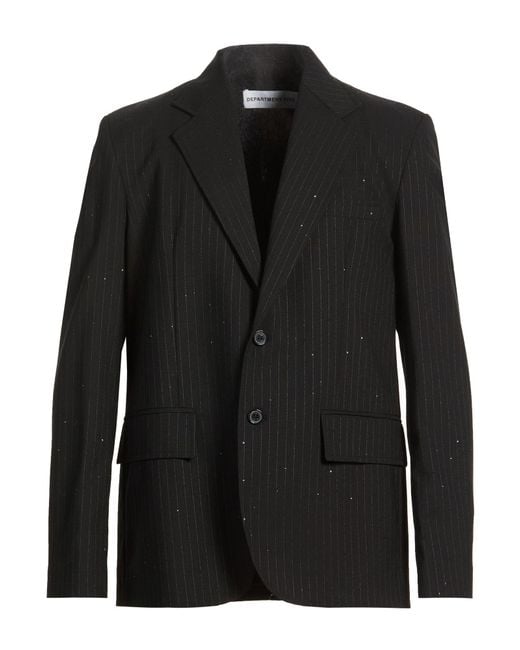 Department 5 Black Blazer Polyester, Virgin Wool, Elastane for men